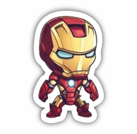 Chibi Ironman 02 Sticker Mockup