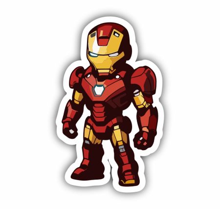 Chibi Ironman 03 Sticker Mockup