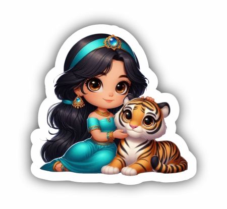 Chibi Jasmine Sticker Mockup