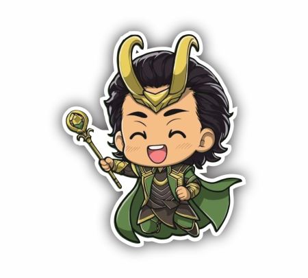 Chibi Loki Sticker Mockup