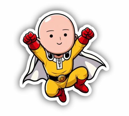 Chibi One Punch Man Sticker Mockup
