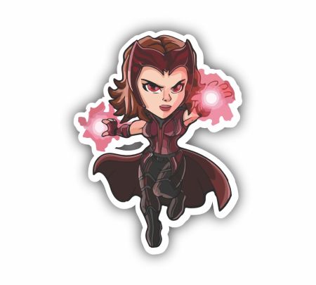 Chibi Scarlet Witch Sticker Mockup