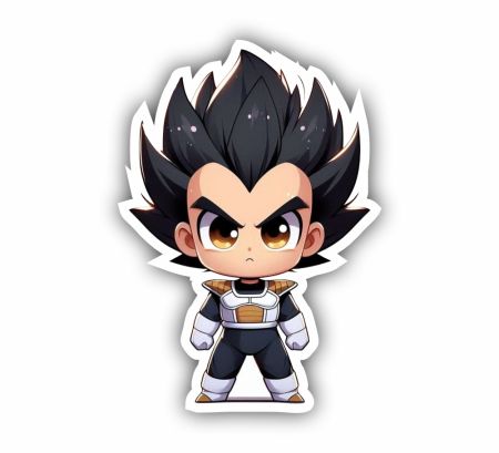 Chibi Vegeta 01 Sticker Mockup