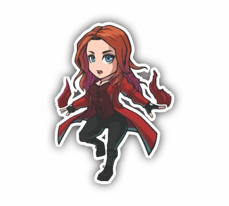 Chibi Wanda Marvel Sticker Mockup