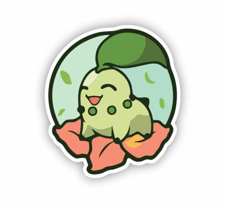 Chikorita Pokemon Sticker Mockup