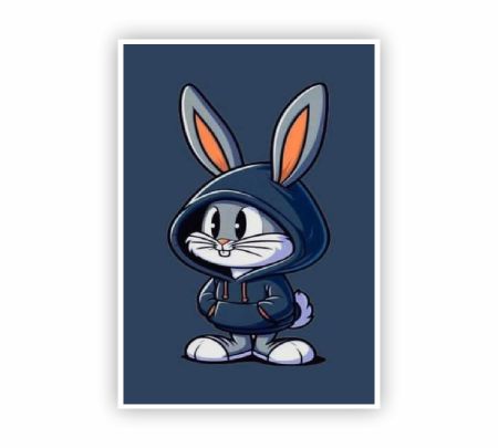 Chill Bunny Cartoon Poster Mockup