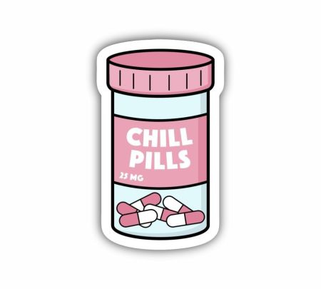 Chill Pills Sticker Mockup