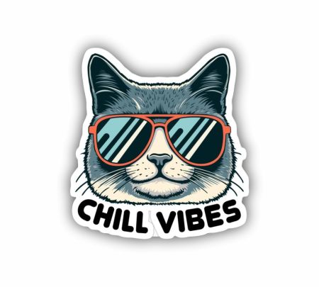 Chill Vibes Sticker Mockup