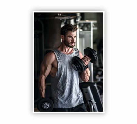Chris Hemsworth Workout Poster Mockup