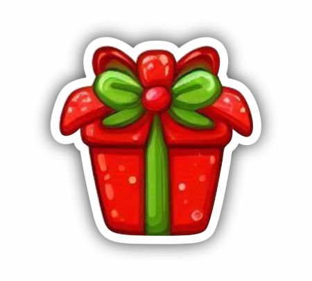 Christmas Gift Sticker Mockup