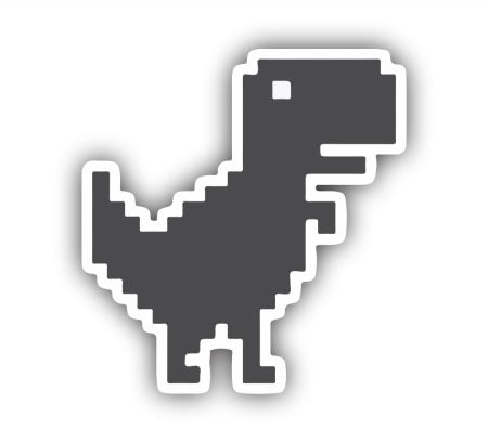 Chrome Dino Sticker Mockup