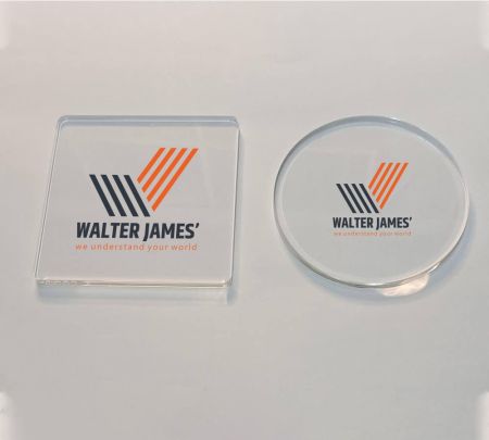 Clear Acrylic Photo Coasters Mockup