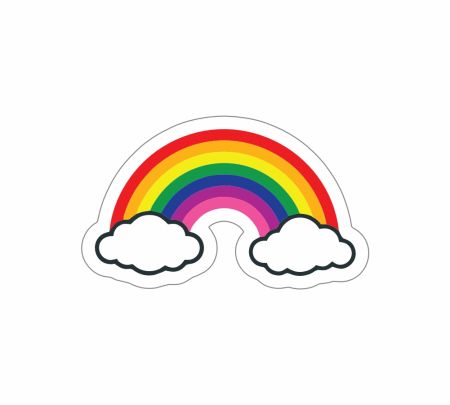 Cloud Rainbow Sticker Mockup