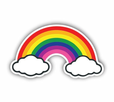 Cloud Rainbow Sticker Mockup