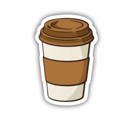 Coffee Paper Cup Sticker Mockup