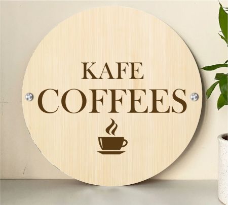 Coffee Theme Name Plate for Cafe Mockup