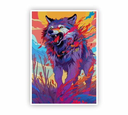 Wild Wolf Pop Art Poster Mockup