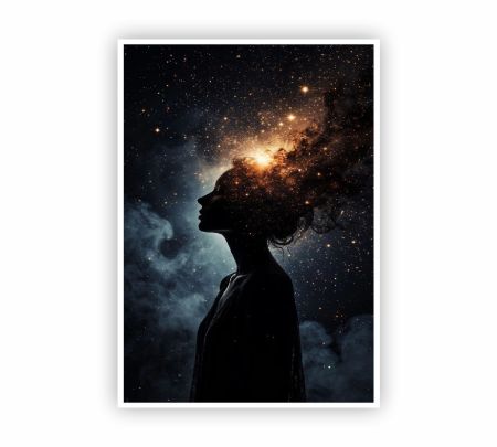 Cosmic Universe Woman Poster Mockup