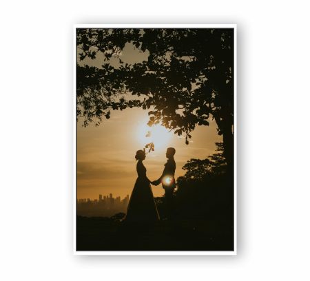 Couple At Sunset Poster Mockup