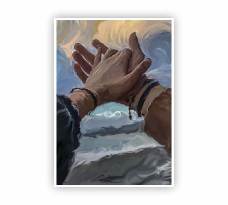 Couple Holding Hands Art Poster Mockup