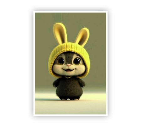 Cozy Bunny Cutie Poster Mockup