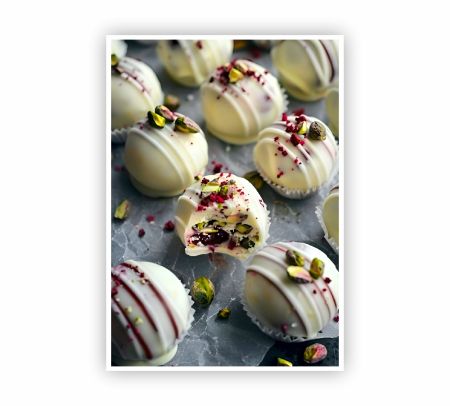 White Chocolate Truffles Poster Mockup