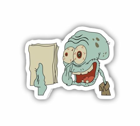 Crazy Squidward Sticker Mockup