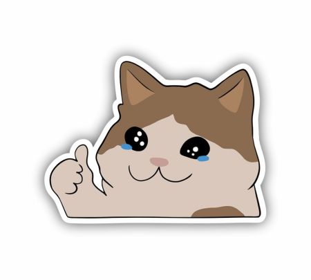 Crying Cat Sticker Mockup