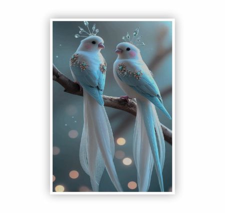 Crystal Crowned Lovebirds Poster Mockup