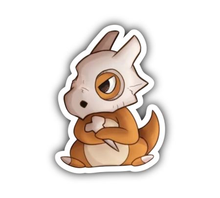 Cubone Pokemon Sticker Mockup