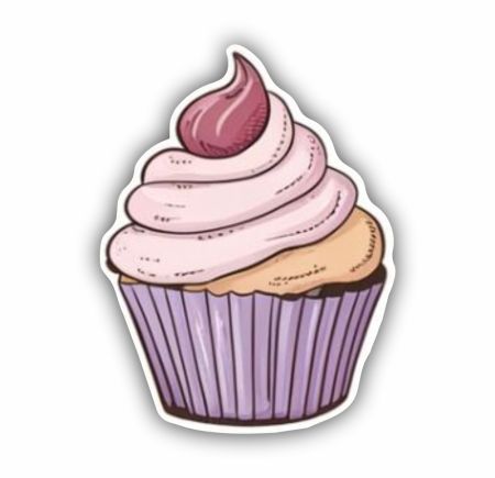 Cupcake Sticker Mockup