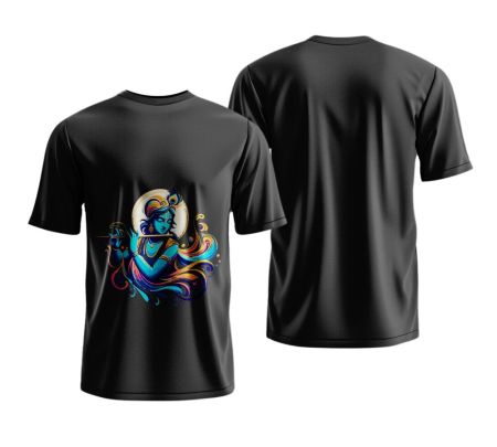 Custom Cotton Round Neck T-shirts Black