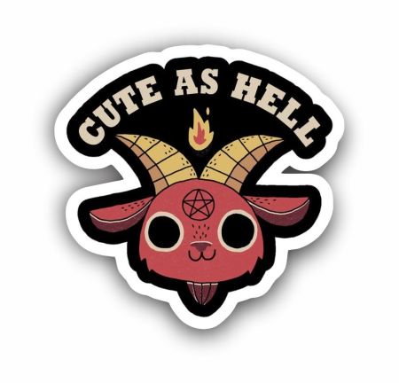 Cute As Hell GOAT Sticker Mockup