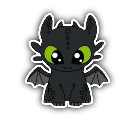 Cute Baby Dragon Toothless Sticker Mockup
