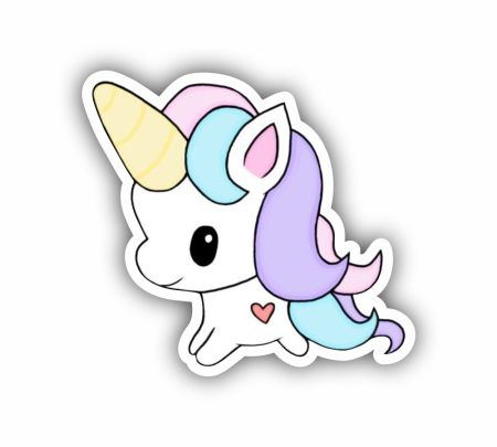 Cute Baby Unicorn Sticker Mockup