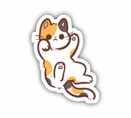 Cute Calico Cat Sticker Mockup
