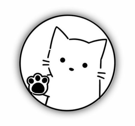 Cute Cat With A Paw Sticker Mockup