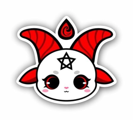 Cute Devil GOAT Sticker Mockup