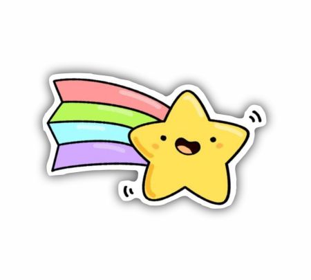 Cute Kawaii Shooting Star Sticker Mockup
