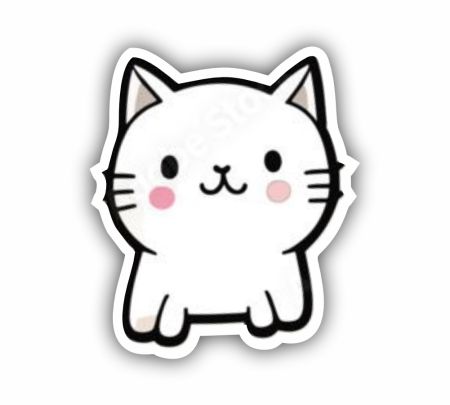 Cute Kitty Cat Sticker Mockup