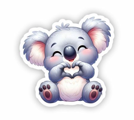 Cute Little Koala Sticker Mockup
