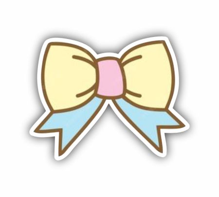 Cute Pastel Bow Sticker Mockup