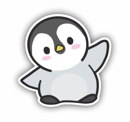 Cute Penguin Sticker Mockup