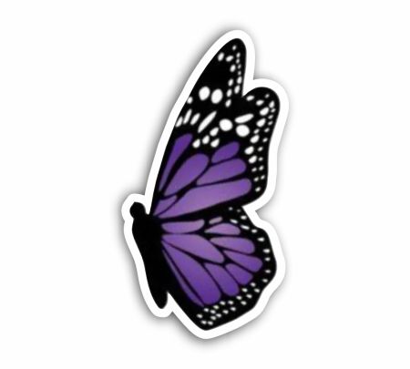 Cute Purple Butterfly Sticker Mockup