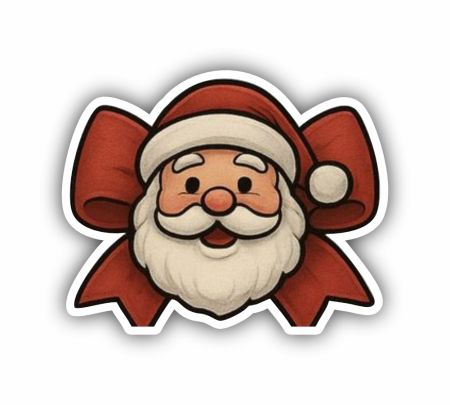 Cute Santa Claus Christmas Sticker Mockup