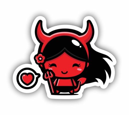 Cute She Devil Sticker Mockup