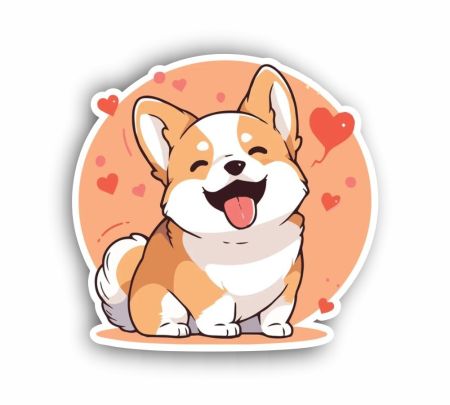 Cute Shiba Inu Dog Sticker Mockup