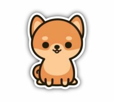 Cute Shiba Inu Sticker Mockup