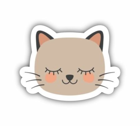 Cute Sleepy Cat Sticker Mockup
