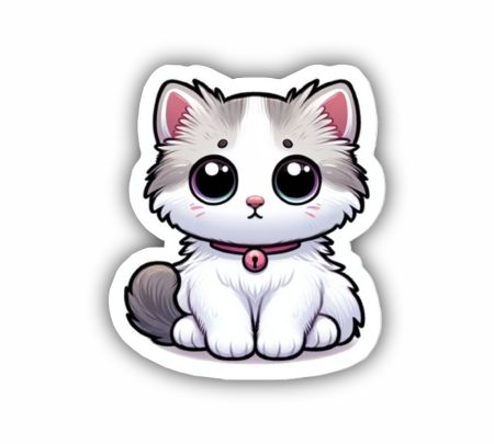Cute Small Kitten Sticker Mockup